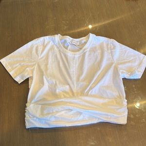 Bishop + young small white crop top
